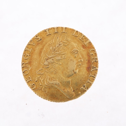 1315 - A George III 1787 gold spade guinea coin, 24.4mm, 8.3g