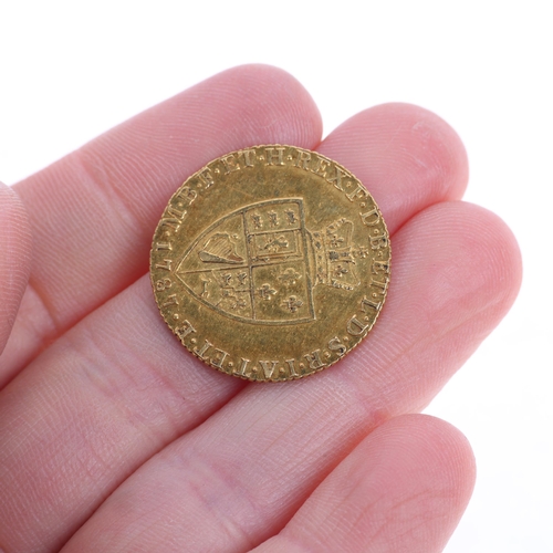 1315 - A George III 1787 gold spade guinea coin, 24.4mm, 8.3g