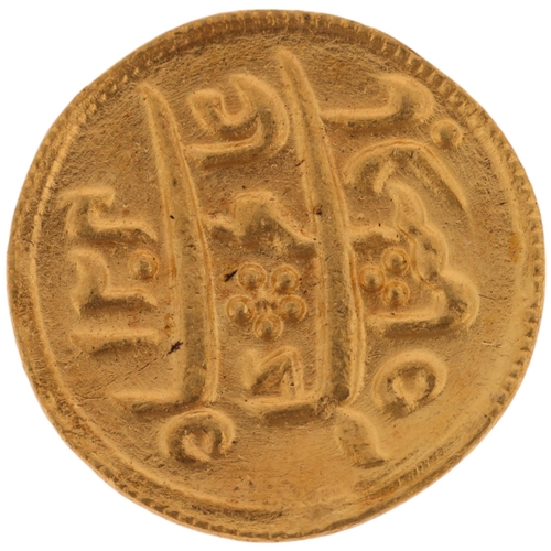 1318 - India (Bengal Presidency), second milled issue, Calcutta Mint, quarter mohur gold coin, in the name ... 