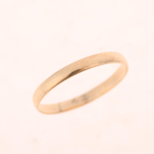 1331 - A 9ct gold wedding band ring, indistinct maker, London 1981, band width 2.8mm, size W, 1.3g