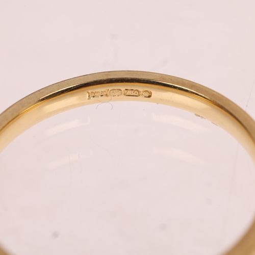 1332 - An 18ct gold wedding band ring, maker B Brothers, no date letter, band width 2.1mm, size O, 2.5g