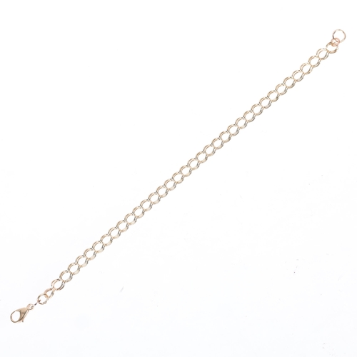 1386 - A 9ct gold double curb link chain bracelet, import London 1980, 18cm, 4.3g