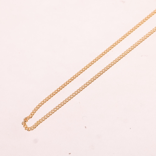 1420 - An Italian 9ct gold flat curb link chain necklace, 44cm, 3.6g