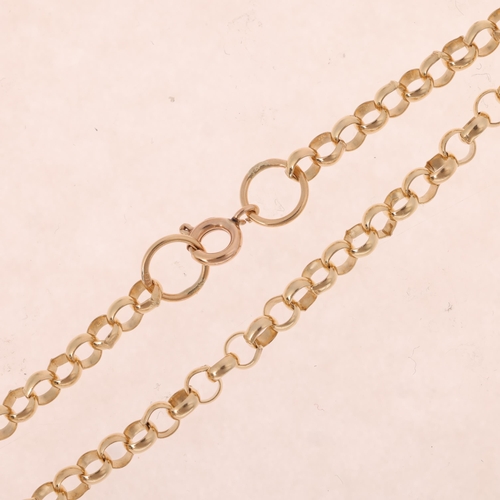 1520 - A 9ct gold belcher link chain bracelet, 17cm, 3.2g