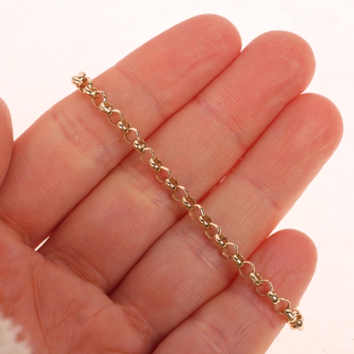 1520 - A 9ct gold belcher link chain bracelet, 17cm, 3.2g