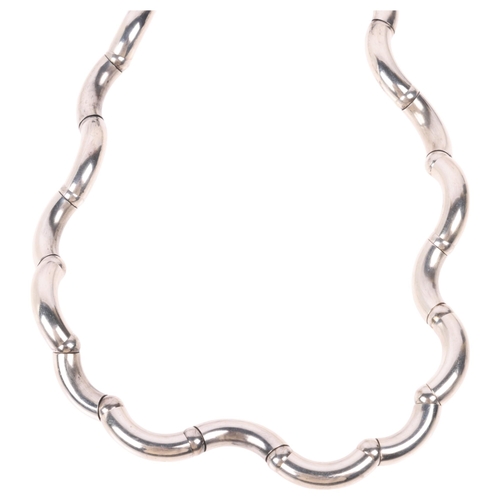 1568 - A Continental sterling silver curb link chain necklace, 40cm, 35.6g