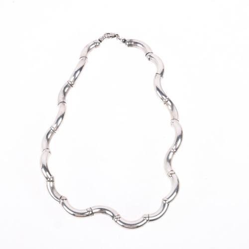 1568 - A Continental sterling silver curb link chain necklace, 40cm, 35.6g