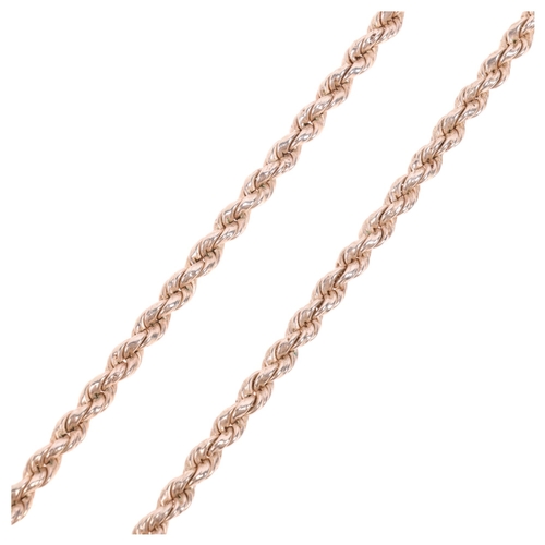 1597 - A sterling silver rope twist chain necklace, 44cm, 26.7g