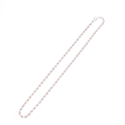 1597 - A sterling silver rope twist chain necklace, 44cm, 26.7g