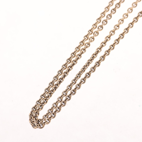 1613 - GEORG JENSEN - a Danish sterling silver-gilt belcher link chain necklace, 44cm, 4.2g