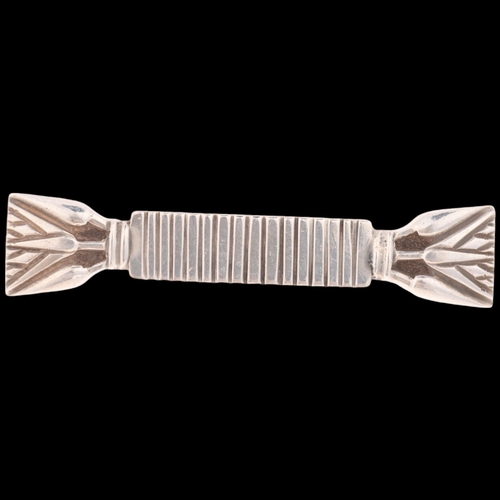 1647 - HANS HANSEN - a Danish modernist sterling silver 'Christmas Cracker' brooch, 48.4mm, 8.8g