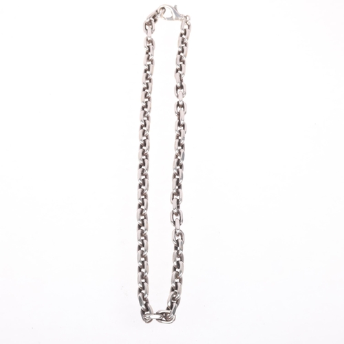 1650 - A heavy Danish sterling silver anchor cable link chain necklace, 50cm, 129.4g