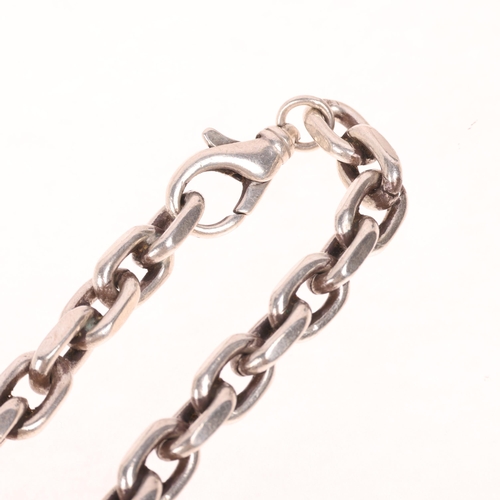 1650 - A heavy Danish sterling silver anchor cable link chain necklace, 50cm, 129.4g