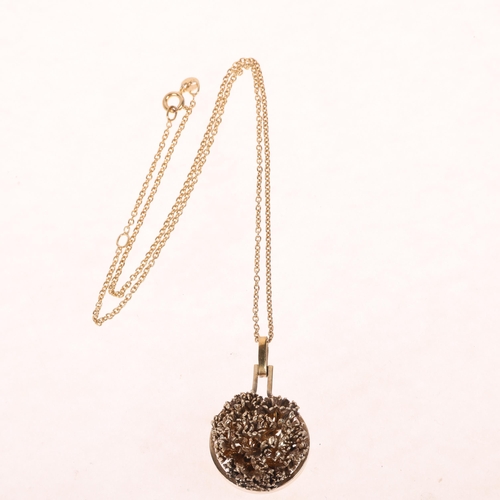 1651 - FLORAL DANICA - a Danish vermeil sterling silver 'Parsley' pendant necklace, on original sterling be... 