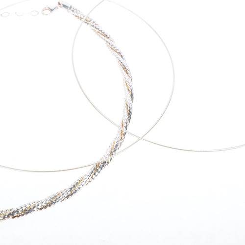 1698 - 3 modern sterling silver necklaces, longest 50cm, 24.8g total (3)