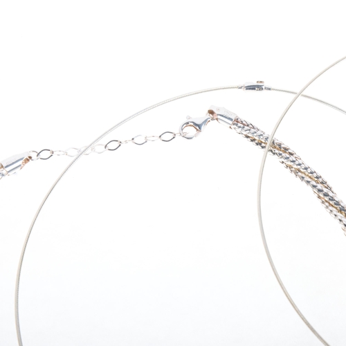 1698 - 3 modern sterling silver necklaces, longest 50cm, 24.8g total (3)