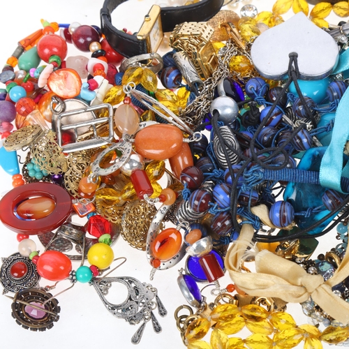 1701 - A quantity of costume jewellery, including bead necklaces, bracelet, wristwatch, etc