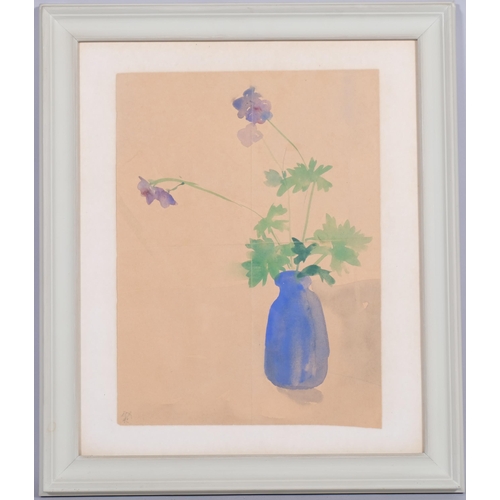 403 - Keith Purser (British b.1944) Still life flowers in vase, watercolour, signed, 40cm x 30cm, framed.