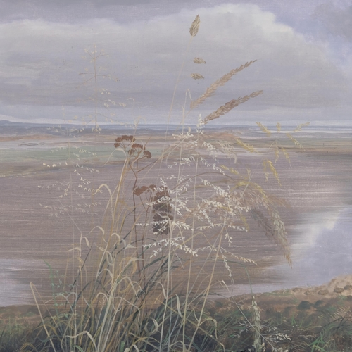 410 - Audrey Johnson (British 1919-2005) Estuary landscape, oil on board, signed and dated 1937, 29cm x 23... 