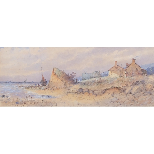 436 - George James Knox (1810 - 1897), fishing boat and cottage on shore, watercolour on paper, signed, 51... 