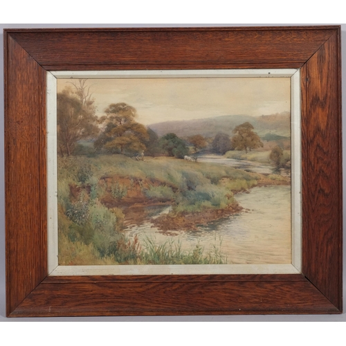 446 - Cuthbert Crossley (1883-?), a pair of early 20th century watercolours, riverside scenes, artist's mo... 