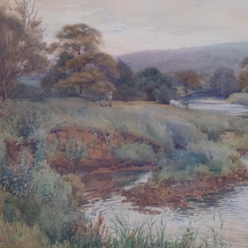 446 - Cuthbert Crossley (1883-?), a pair of early 20th century watercolours, riverside scenes, artist's mo... 