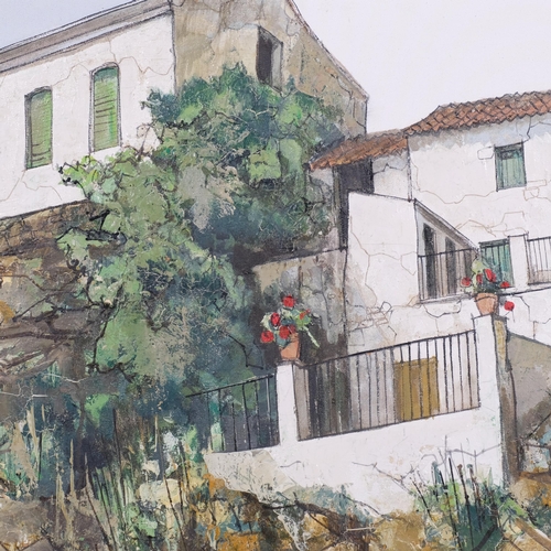 459 - Italian School, view of a villa, large mid-20th century oil on canvas, signed, 94cm x 72cm, framed