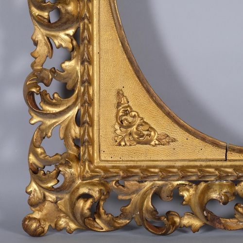 472 - 19th century carved Florentine beech frame, overall 70cm x 60cm, oval panel 48cm x 37cm