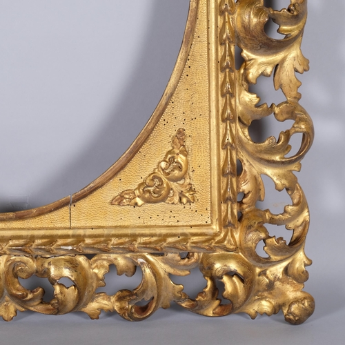 472 - 19th century carved Florentine beech frame, overall 70cm x 60cm, oval panel 48cm x 37cm