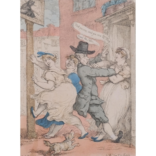 476 - DOWNING STREET INTEREST - Thomas Rowlandson, a rare coloured engraving 