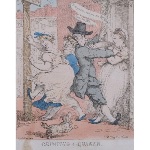 476 - DOWNING STREET INTEREST - Thomas Rowlandson, a rare coloured engraving 