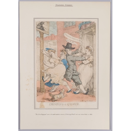 476 - DOWNING STREET INTEREST - Thomas Rowlandson, a rare coloured engraving 