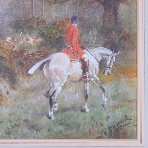 491 - Thomas Ivester-Lloyd (1873-1942) early 20th century hunting scene, watercolour,  signed, 34cm x 23cm... 