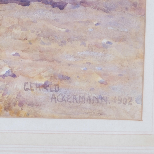 494 - Gerald Ackermann (1876 - 1960), ploughman at rest, watercolour, signed and dated 1902, 52cm x 34cm, ... 