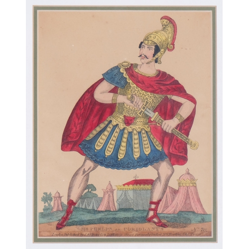 507 - 3 late 18th/early 19th century coloured etchings of Period figures in Classical costume, published b... 