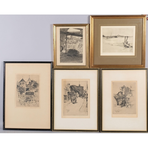 514 - 14 etchings of Rye, most by Sheppard Dale, signed in pencil, all framed