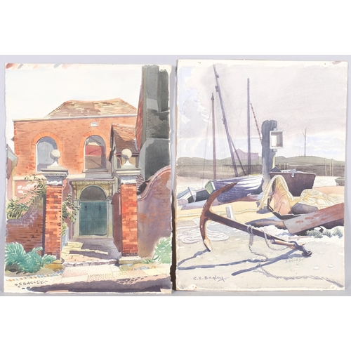 517 - G.S. Bagley, 4 mid-20th century watercolours of Rye, signed, 39cm x 28cm, unframed