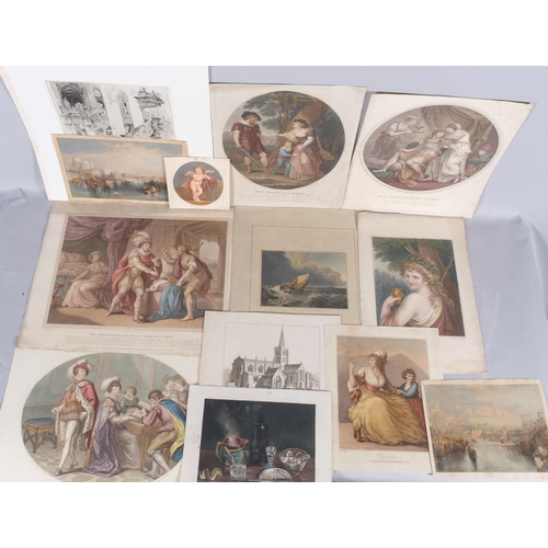 520 - A folder of mainly 19th century prints and engravings