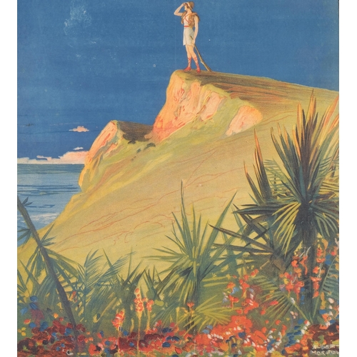 525 - Albert Morrow, a 1920s/30s Robinson Crusoe poster, published by John Waddington Ltd, 74cm x 49cm, fr... 