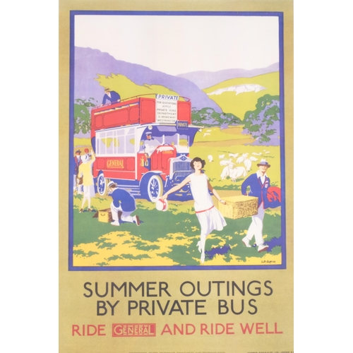 526 - A General Buses promotional poster, 2012 re-print, 76cm x 50cm, framed