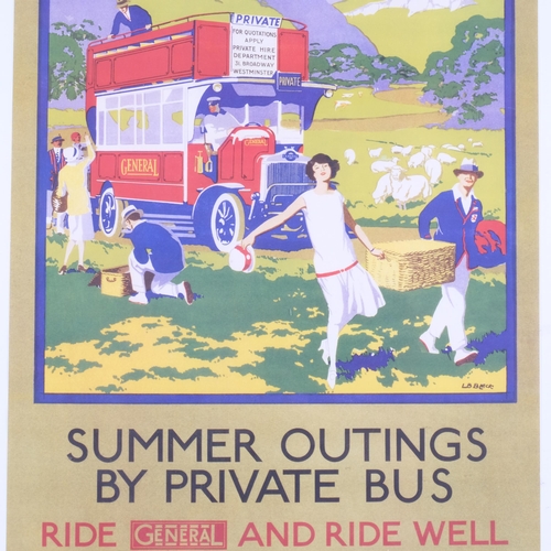 526 - A General Buses promotional poster, 2012 re-print, 76cm x 50cm, framed