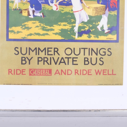 526 - A General Buses promotional poster, 2012 re-print, 76cm x 50cm, framed