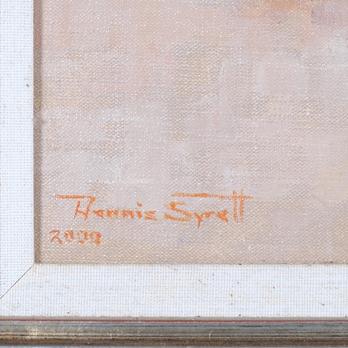 530 - Denis Syrett, Royal Ascot, 2000, oil on canvas, signed and dated, 29cm x 23cm, framed