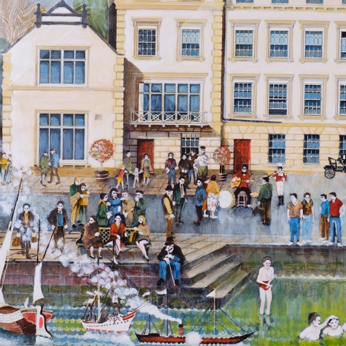 532 - David W Thompson, The Clarendon Hotel Gravesend, finely detailed pen and ink with oil on board, unsi... 