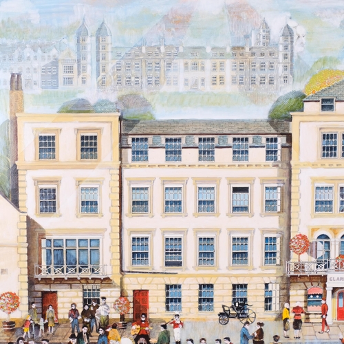 532 - David W Thompson, The Clarendon Hotel Gravesend, finely detailed pen and ink with oil on board, unsi... 