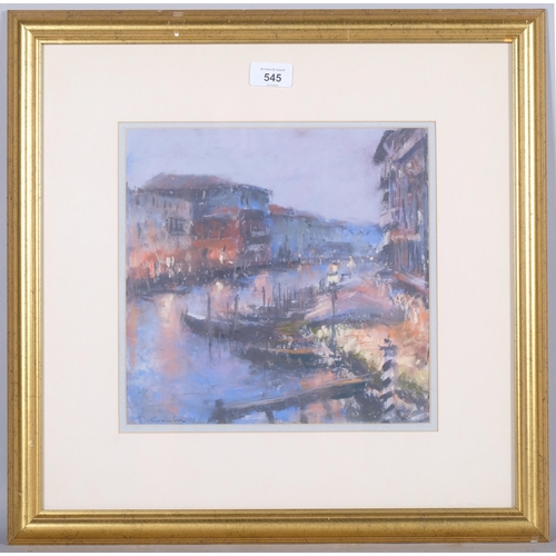 545 - Marc Grimshaw, The Grand Canal, pastel, 28cnm x 28cm, framed