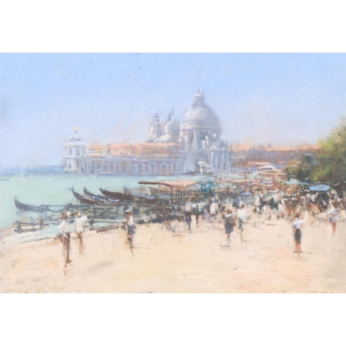 546 - Marc Grimshaw, Venice with St Mark's, pastel, 34cm x 46cm, framed