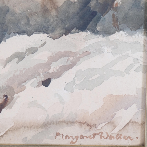 567 - Margaret Mary Waller, coastal scene, watercolour, signed, 50cm x 34.5cm, framed