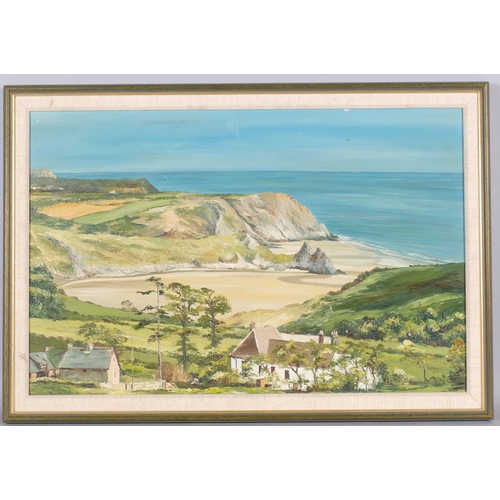 571 - Mary Constance Lloyd (1873 - 1968), Welsh coastal scene, signed, oil on board, 58cm x 38cm, framed