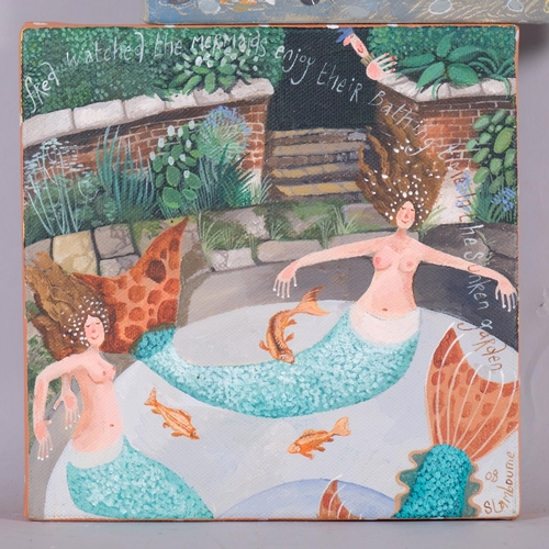 580 - Stephanie Lambourne, a pair of 21st century paintings entitled In The Fish Pond and Bonzo's Walk, ac... 